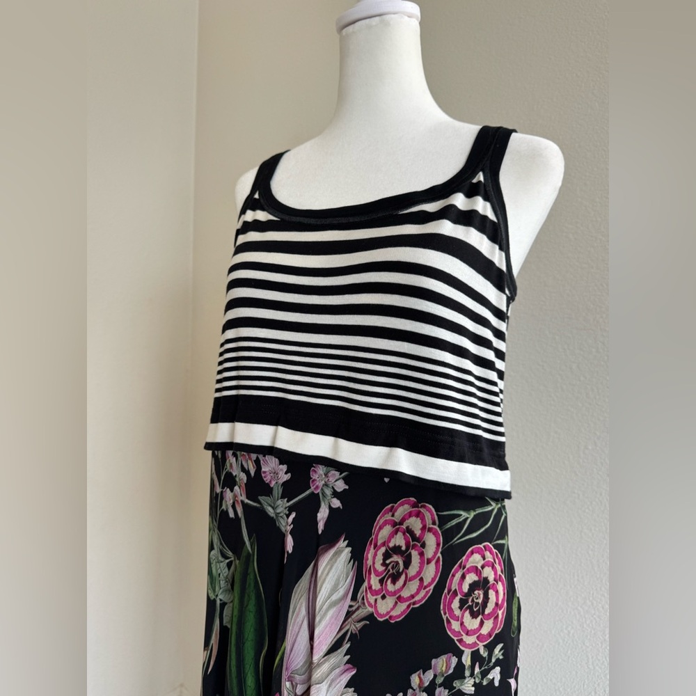 Beate Heymann Stripe Bodace Dress In Floralis Size 8 Sleeveless Maxi - Picture 3 of 15